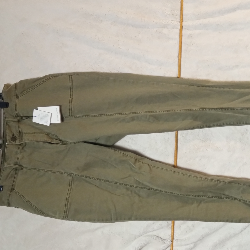 Olive Green High-Waisted Pants